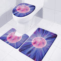 Purple Plasma Ball Print 3 Piece Bath Mat Set