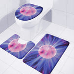 Purple Plasma Ball Print 3 Piece Bath Mat Set