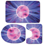 Purple Plasma Ball Print 3 Piece Bath Mat Set