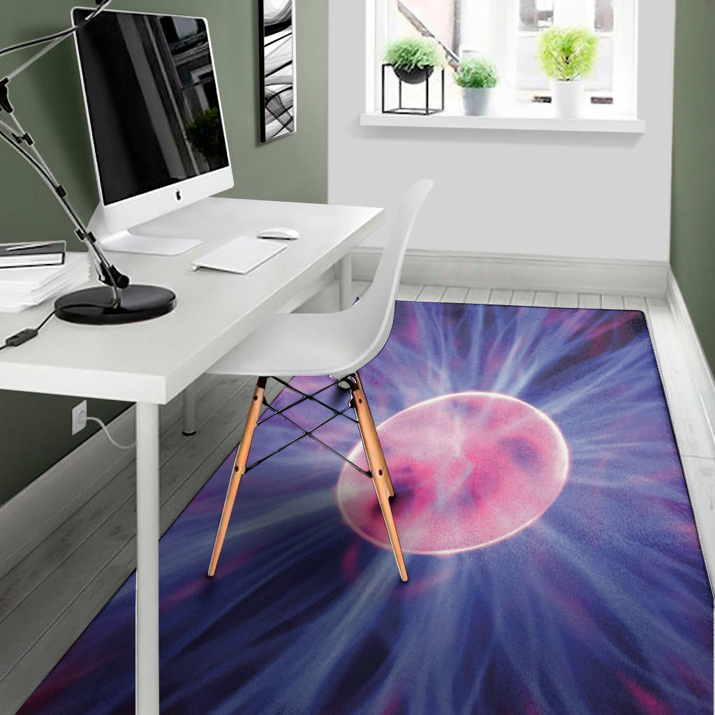 Purple Plasma Ball Print Area Rug