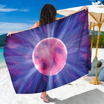 Purple Plasma Ball Print Beach Sarong Wrap