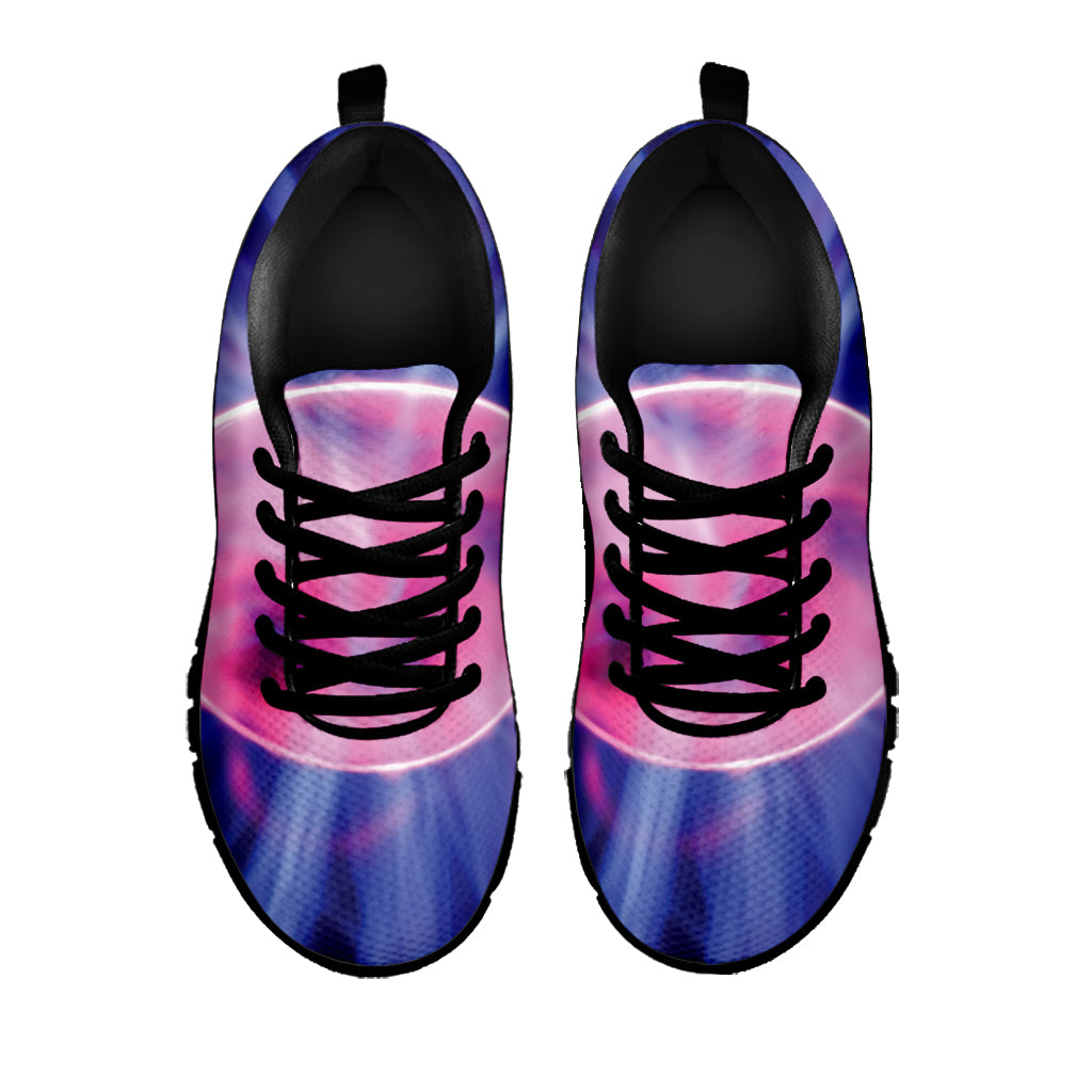Purple Plasma Ball Print Black Sneakers