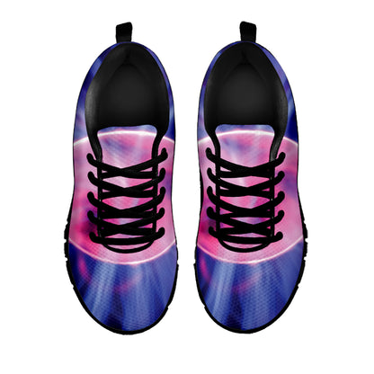Purple Plasma Ball Print Black Sneakers