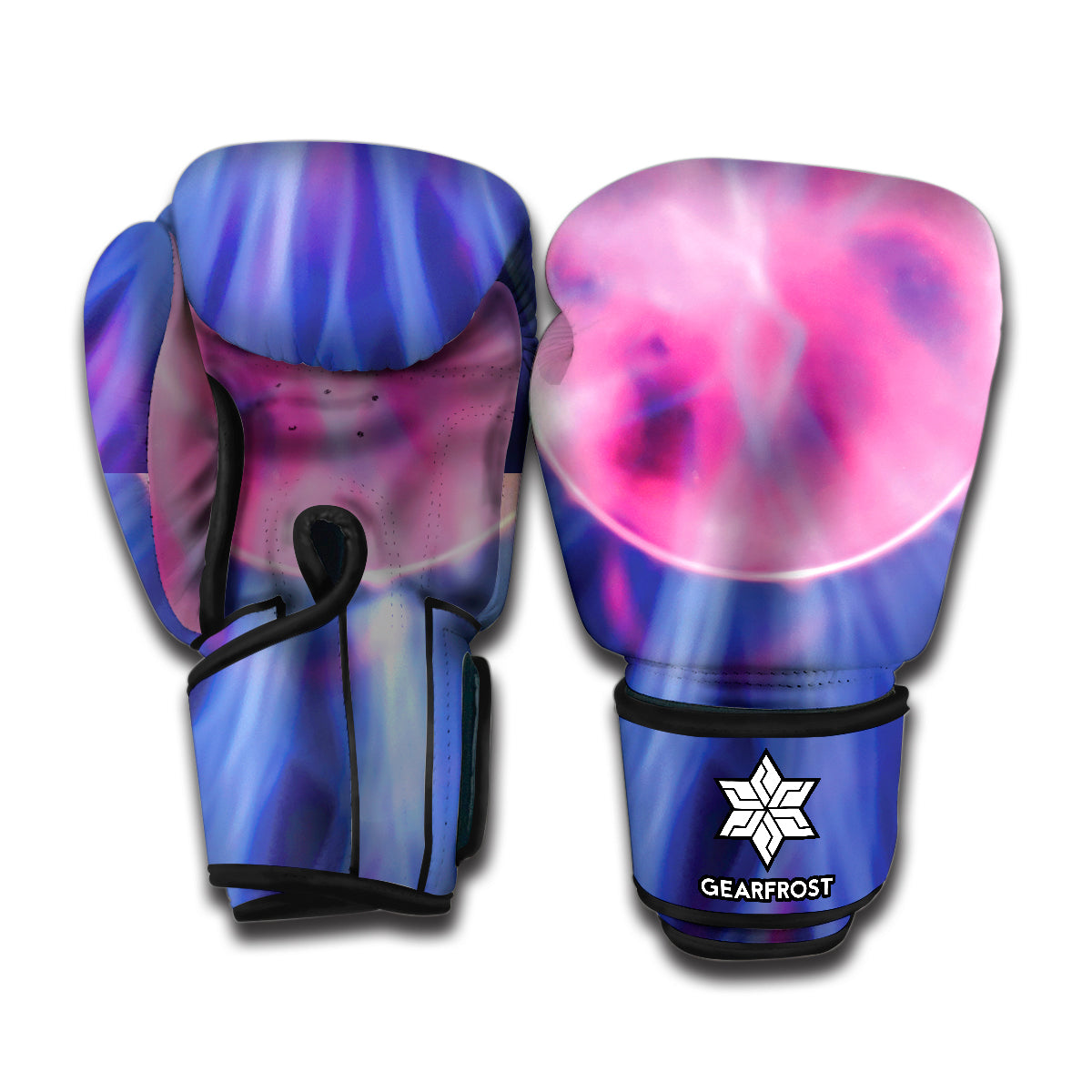 Purple Plasma Ball Print Boxing Gloves