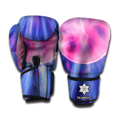 Purple Plasma Ball Print Boxing Gloves
