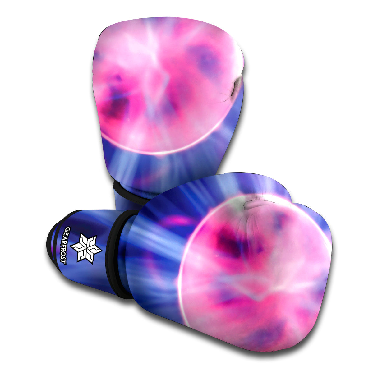 Purple Plasma Ball Print Boxing Gloves