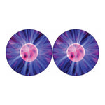 Purple Plasma Ball Print Car Coasters