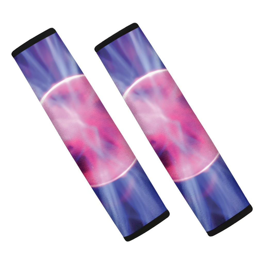 Purple Plasma Ball Print Car Seat Belt Covers