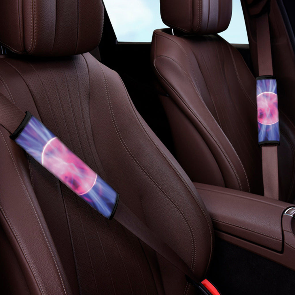 Purple Plasma Ball Print Car Seat Belt Covers