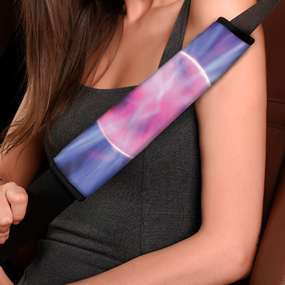 Purple Plasma Ball Print Car Seat Belt Covers
