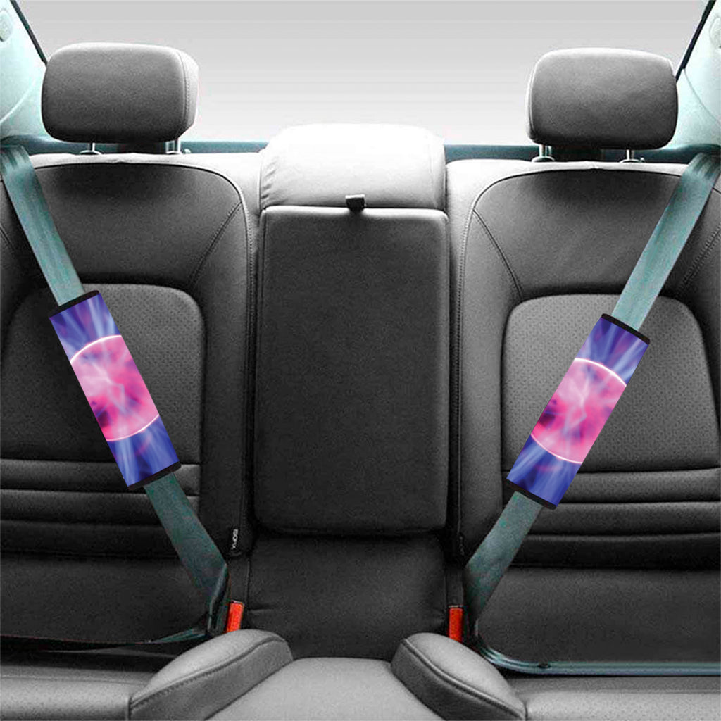 Purple Plasma Ball Print Car Seat Belt Covers