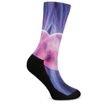Purple Plasma Ball Print Crew Socks