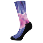 Purple Plasma Ball Print Crew Socks