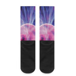 Purple Plasma Ball Print Crew Socks