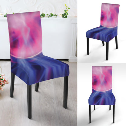 Purple Plasma Ball Print Dining Chair Slipcover