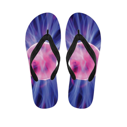 Purple Plasma Ball Print Flip Flops