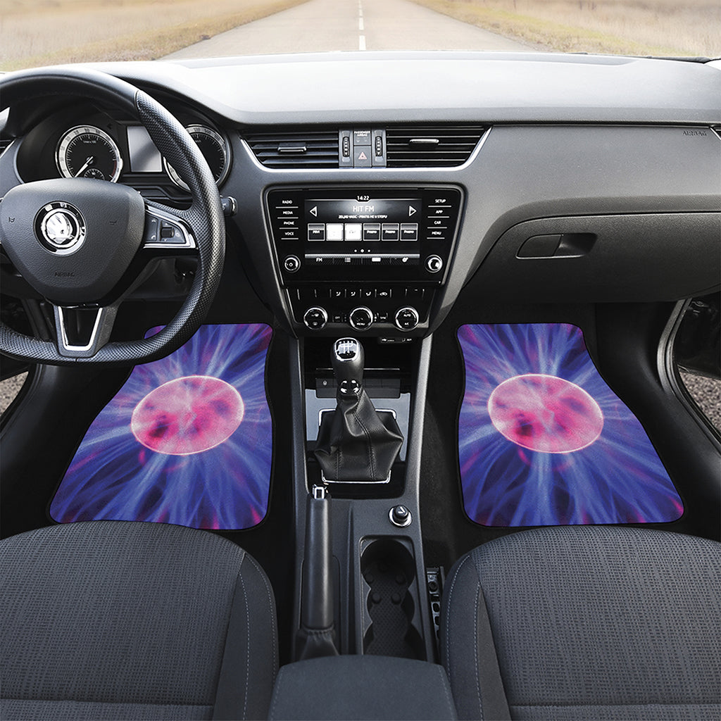 Purple Plasma Ball Print Front and Back Car Floor Mats