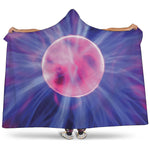 Purple Plasma Ball Print Hooded Blanket