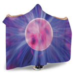 Purple Plasma Ball Print Hooded Blanket