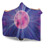 Purple Plasma Ball Print Hooded Blanket