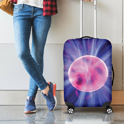 Purple Plasma Ball Print Luggage Cover