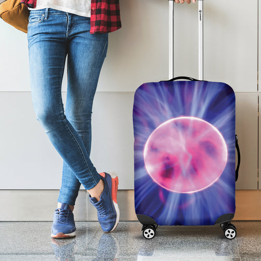 Purple Plasma Ball Print Luggage Cover