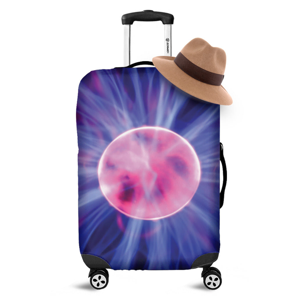 Purple Plasma Ball Print Luggage Cover
