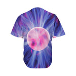 Purple Plasma Ball Print Men's Baseball Jersey