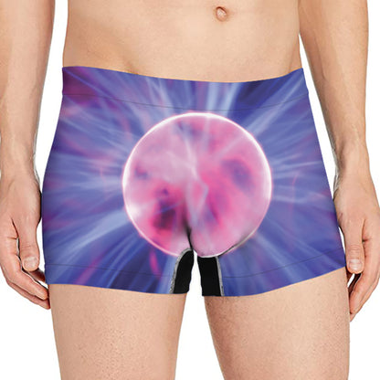 Purple Plasma Ball Print Men's Boxer Briefs
