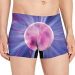 Purple Plasma Ball Print Men's Boxer Briefs