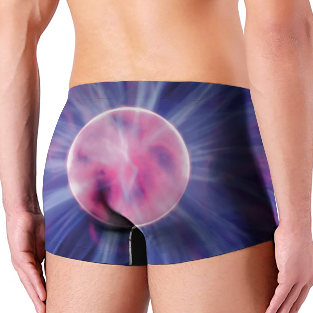Purple Plasma Ball Print Men's Boxer Briefs