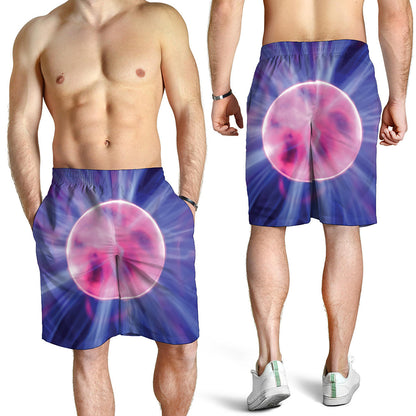 Purple Plasma Ball Print Men's Shorts