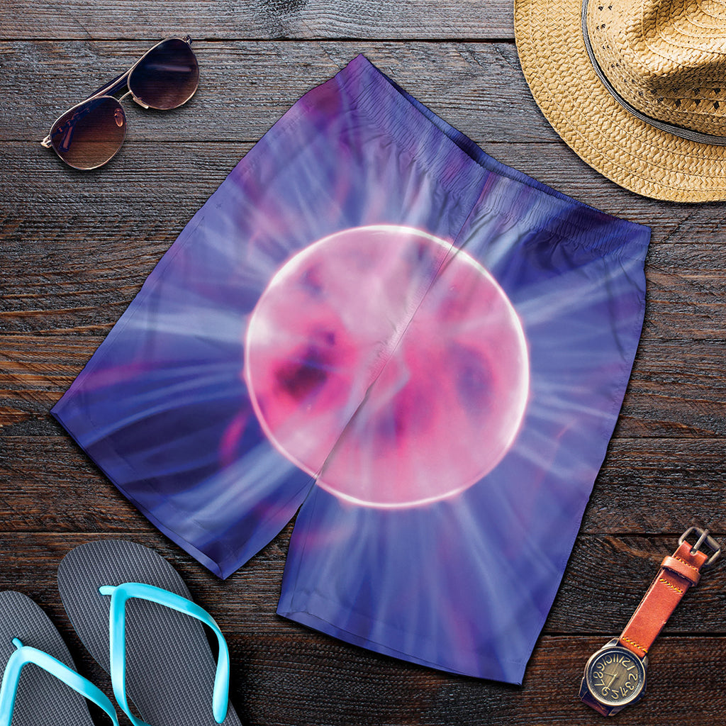 Purple Plasma Ball Print Men's Shorts