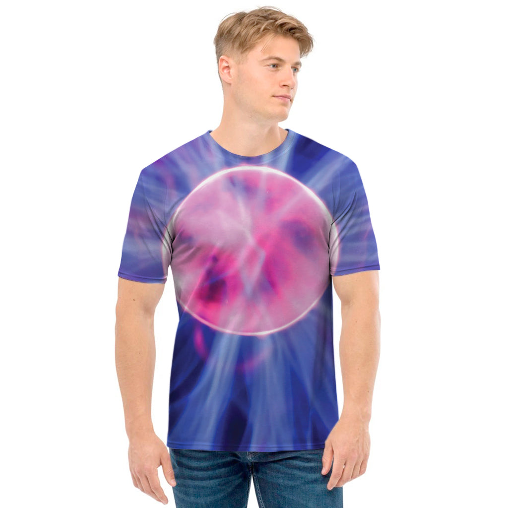 Purple Plasma Ball Print Men's T-Shirt