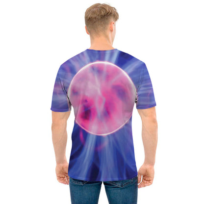 Purple Plasma Ball Print Men's T-Shirt
