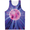 Purple Plasma Ball Print Men's Tank Top