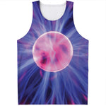 Purple Plasma Ball Print Men's Tank Top