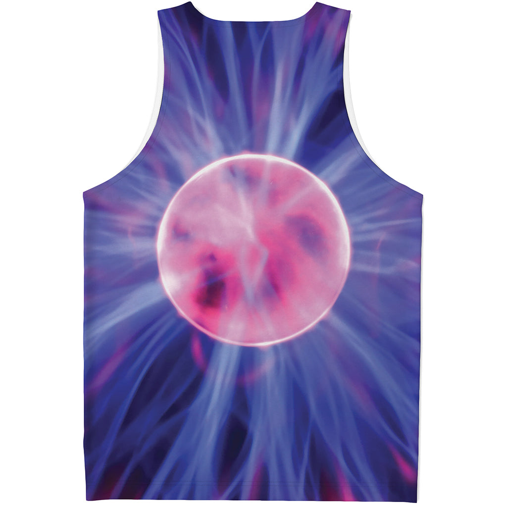 Purple Plasma Ball Print Men's Tank Top