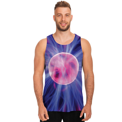 Purple Plasma Ball Print Men's Tank Top