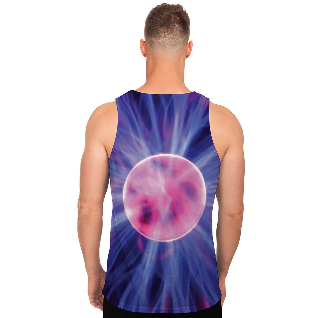 Purple Plasma Ball Print Men's Tank Top