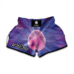 Purple Plasma Ball Print Muay Thai Boxing Shorts