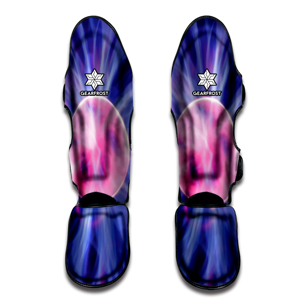 Purple Plasma Ball Print Muay Thai Shin Guard