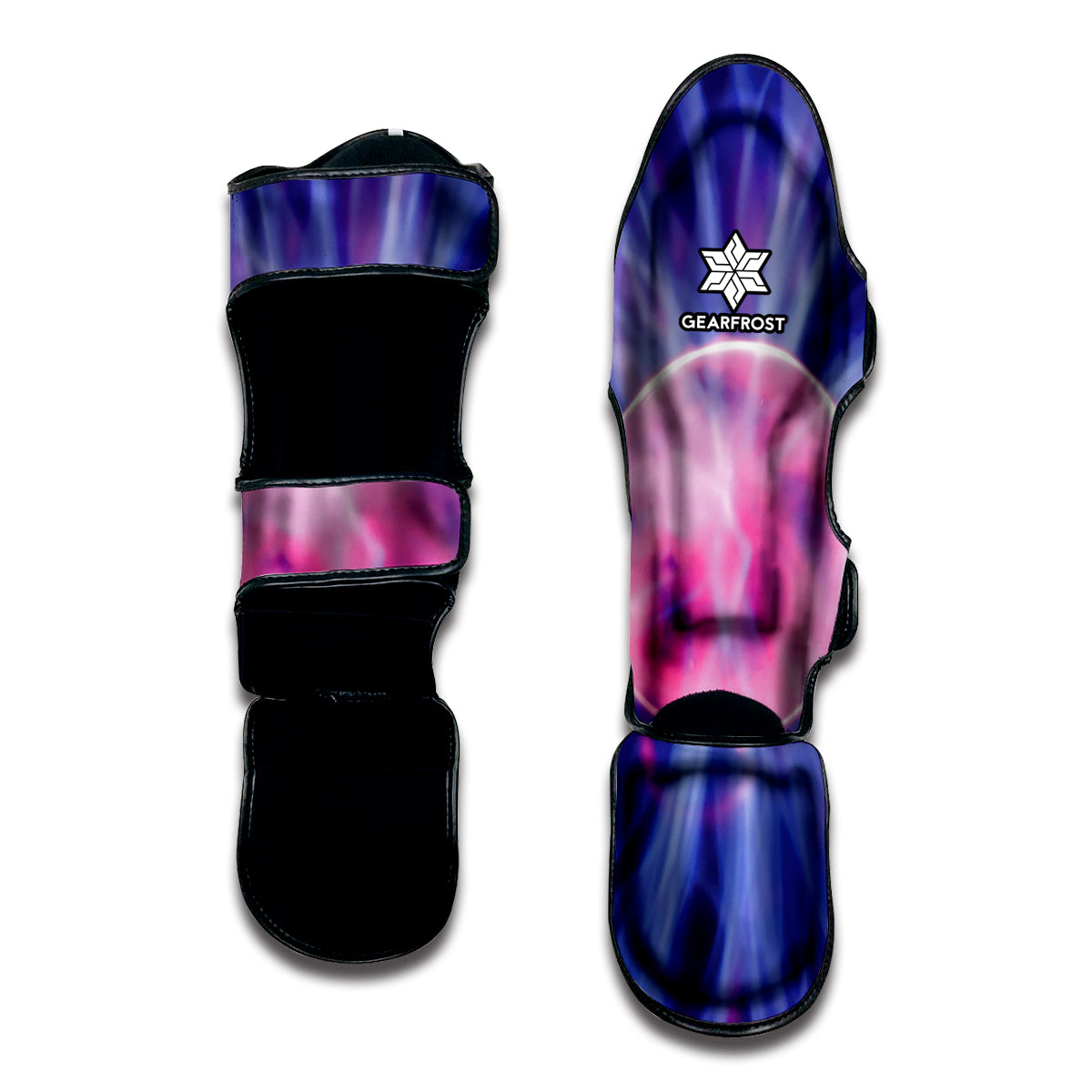 Purple Plasma Ball Print Muay Thai Shin Guard