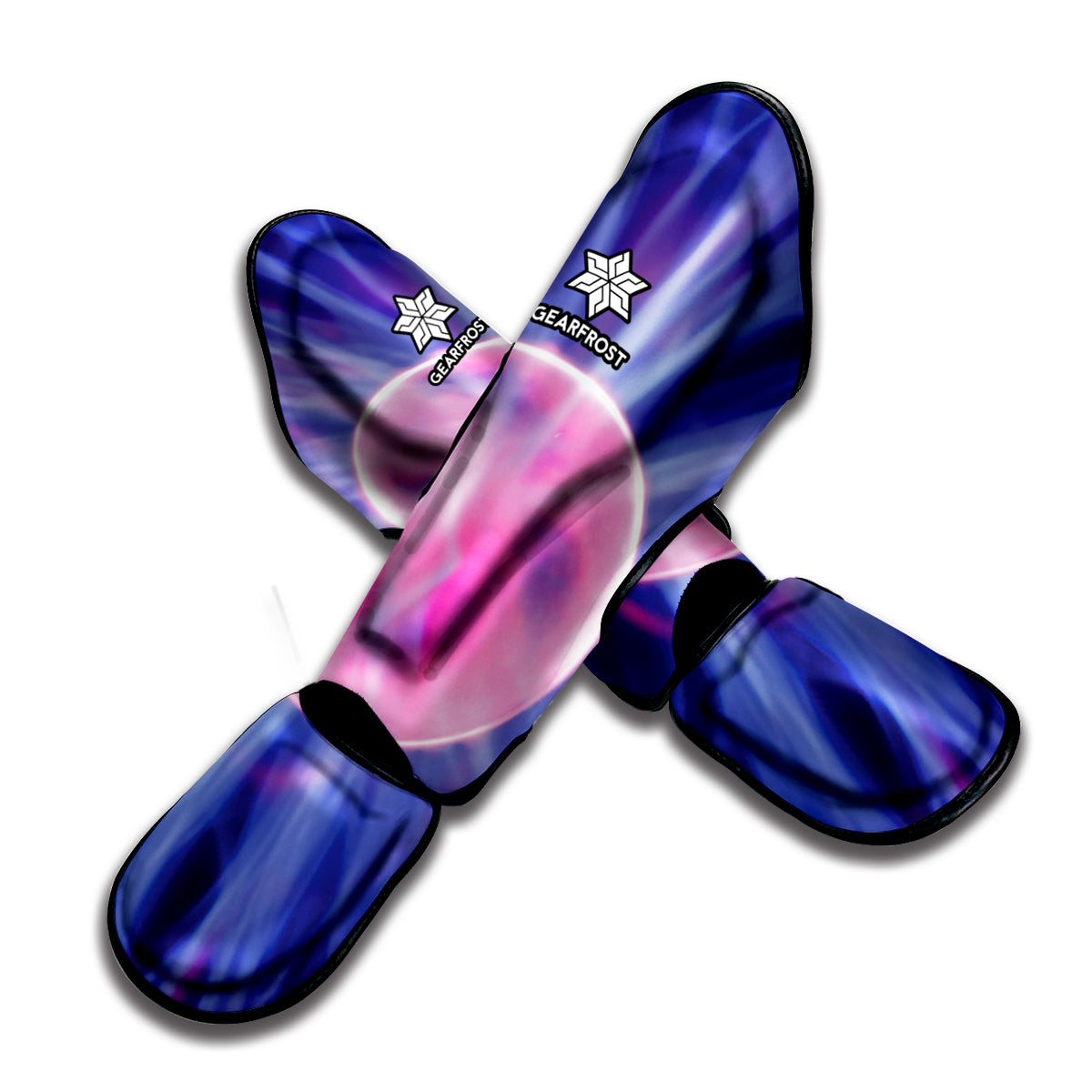Purple Plasma Ball Print Muay Thai Shin Guard