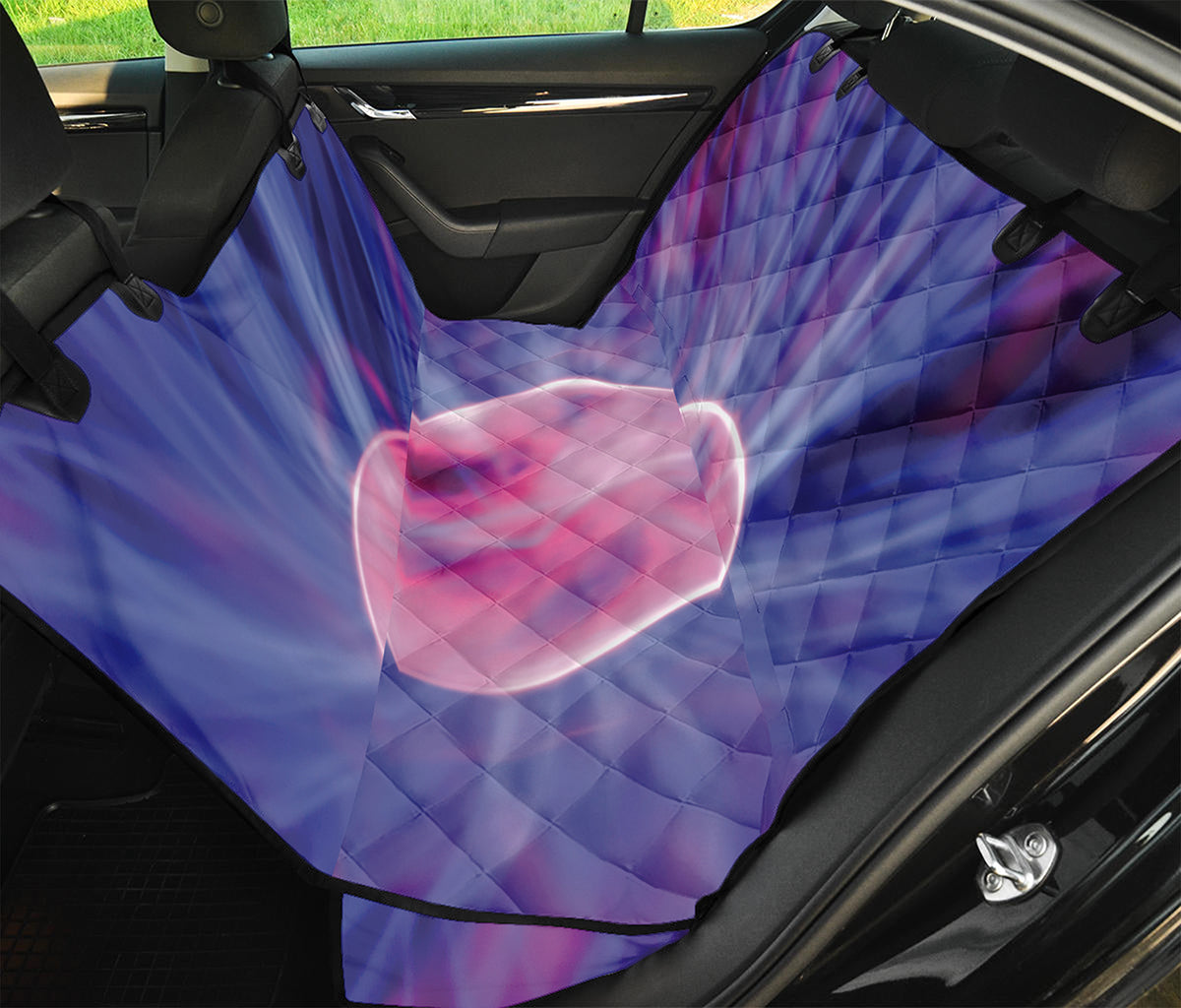 Purple Plasma Ball Print Pet Car Back Seat Cover