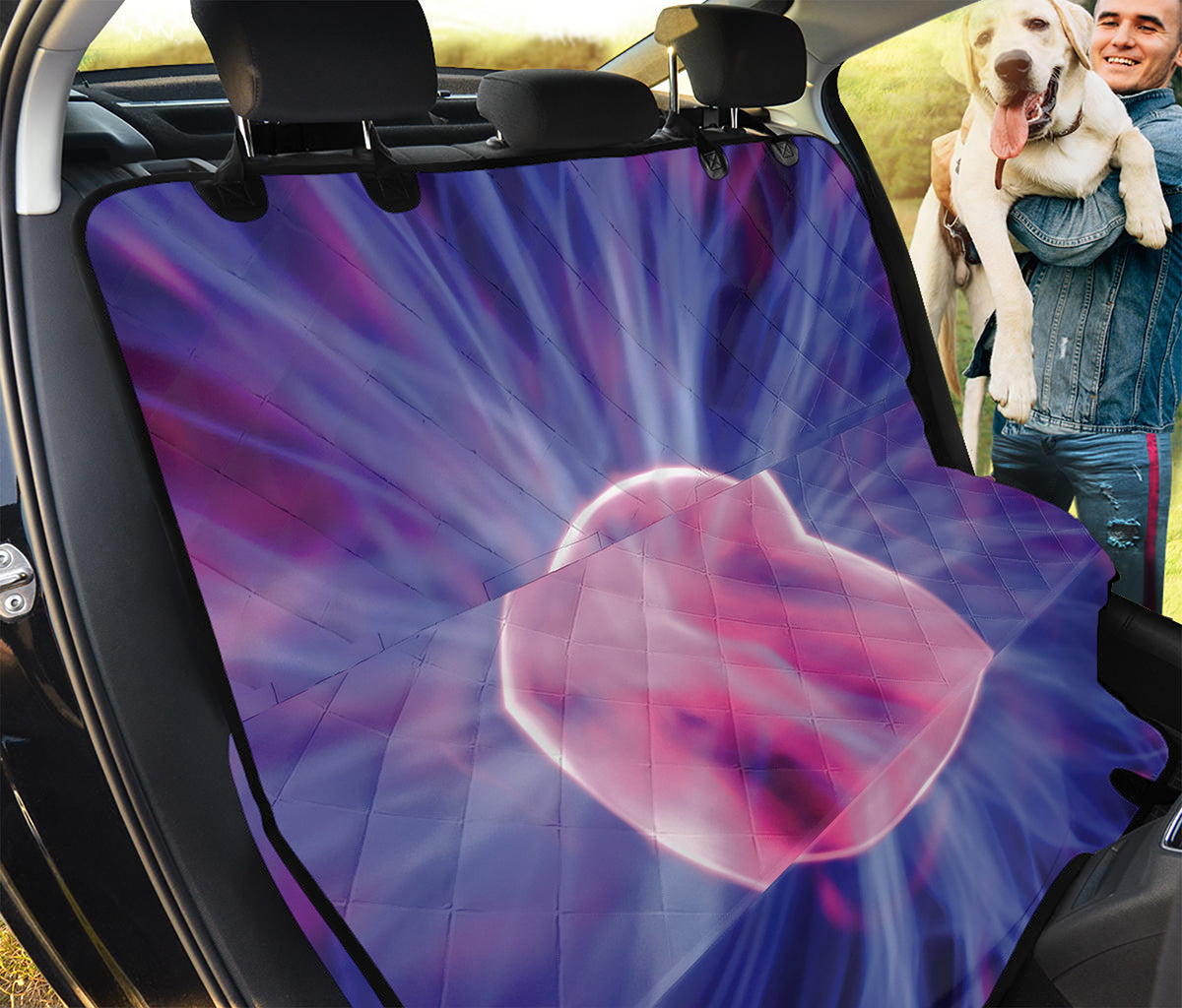 Purple Plasma Ball Print Pet Car Back Seat Cover