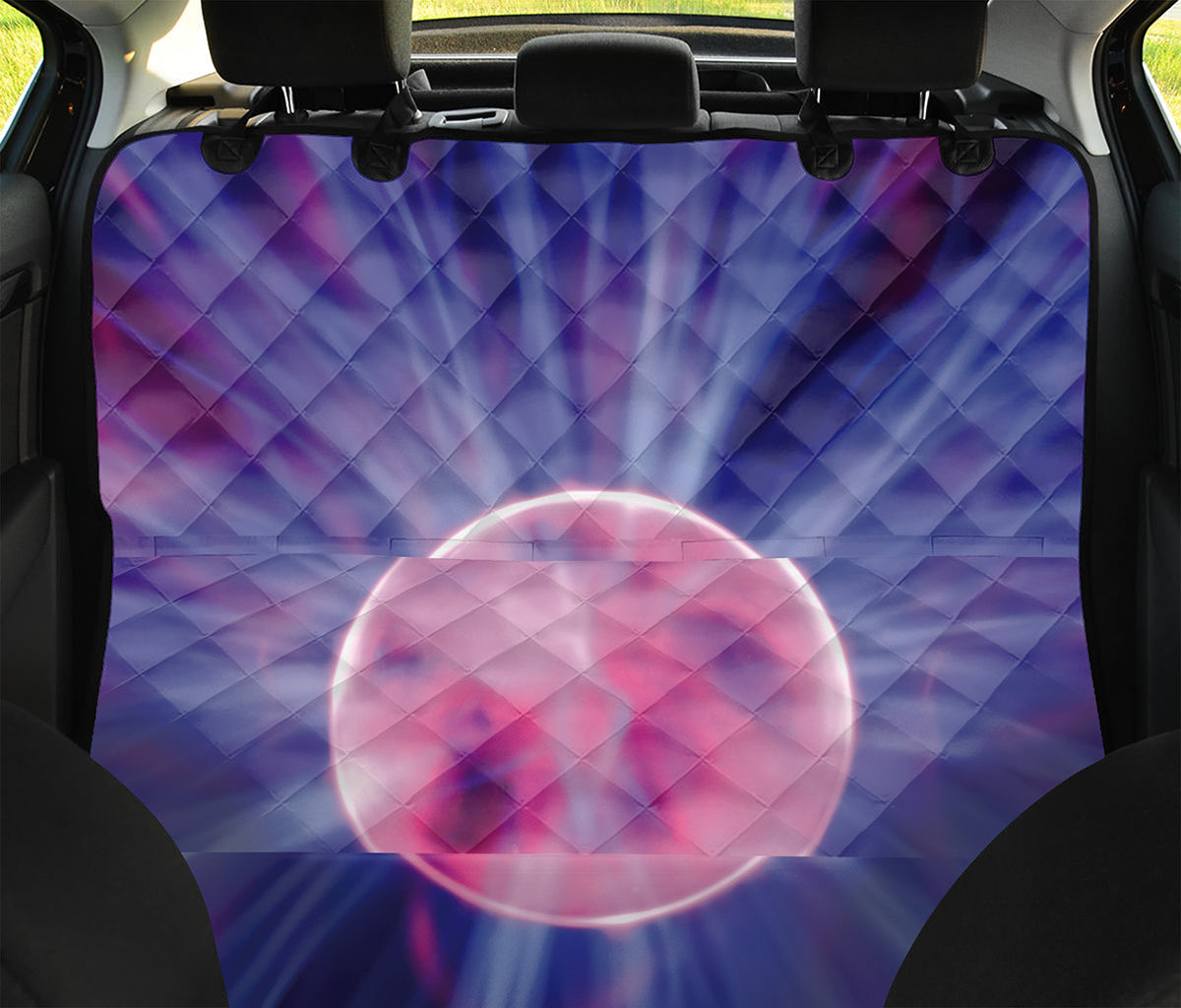 Purple Plasma Ball Print Pet Car Back Seat Cover
