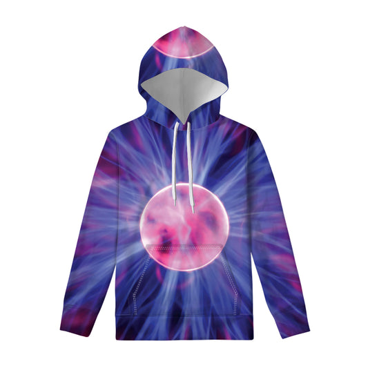 Purple Plasma Ball Print Pullover Hoodie