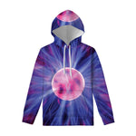 Purple Plasma Ball Print Pullover Hoodie