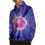 Purple Plasma Ball Print Pullover Hoodie